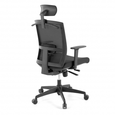 sedia ergonomica nero struttura nera poggiatesta rete transpirante braccioli regolabili 1d supporto lombare poggiatesta 6