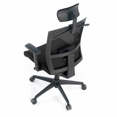 sedia ergonomica nero struttura nera poggiatesta rete transpirante braccioli regolabili 1d supporto lombare poggiatesta 5