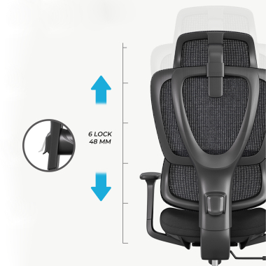 sedia ergonomica nero essenza rete transpirante braccioli regolabili 3d doppio supporto lombare poggiatesta 11