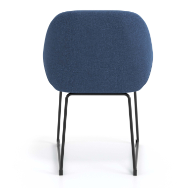 sedia ospite ufficio blu struttura base a slitta tessuto braccioli imbottiti 6