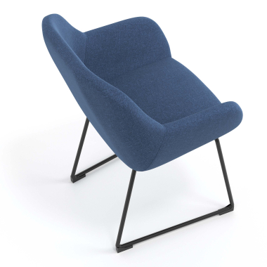 sedia ospite ufficio blu struttura base a slitta tessuto braccioli imbottiti 7