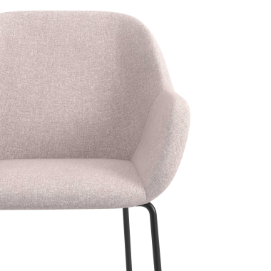 sedia ospite ufficio beige struttura base a slitta tessuto braccioli imbottiti 5