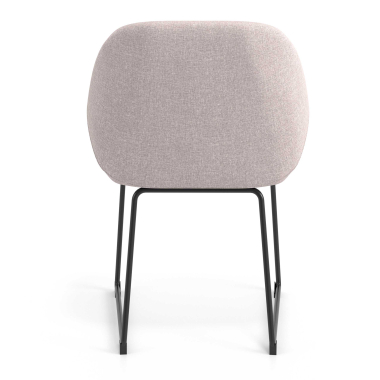 sedia ospite ufficio beige struttura base a slitta tessuto braccioli imbottiti 6