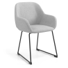 Sedia riunioni con ruote Greta, base in alluminio