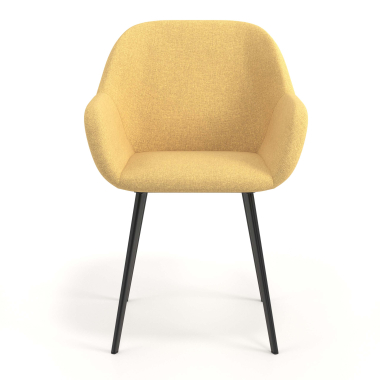 sedia ospite ufficio giallo 4 gambe tessuto braccioli imbottiti 4