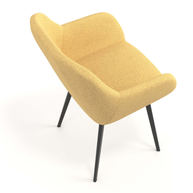 sedia ospite ufficio giallo 4 gambe tessuto braccioli imbottiti 7