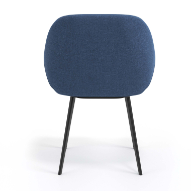 sedia ospite ufficio nero blu 4 gambe tessuto braccioli imbottiti 6