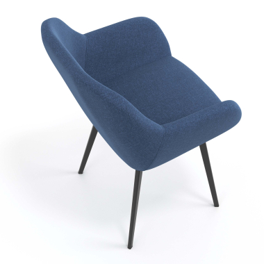 sedia ospite ufficio nero blu 4 gambe tessuto braccioli imbottiti 7