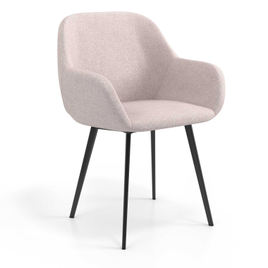 sedia ospite ufficio nero beige 4 gambe tessuto braccioli imbottiti 1