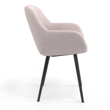 sedia ospite ufficio nero beige 4 gambe tessuto braccioli imbottiti 3