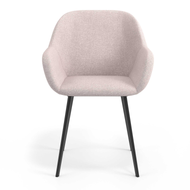 sedia ospite ufficio nero beige 4 gambe tessuto braccioli imbottiti 4