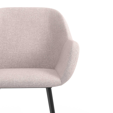 sedia ospite ufficio nero beige 4 gambe tessuto braccioli imbottiti 5