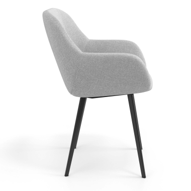 sedia ospite ufficio nero grigio chiaro 4 gambe tessuto braccioli imbottiti 3