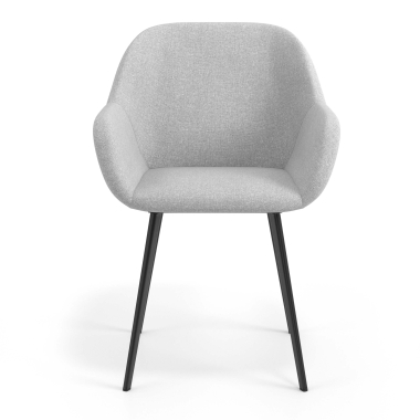 sedia ospite ufficio nero grigio chiaro 4 gambe tessuto braccioli imbottiti 4