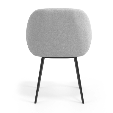sedia ospite ufficio nero grigio chiaro 4 gambe tessuto braccioli imbottiti 6