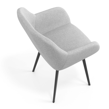 sedia ospite ufficio nero grigio chiaro 4 gambe tessuto braccioli imbottiti 7