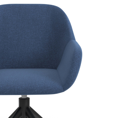 sedia sala riunione nero blu girevole tessuto braccioli imbottiti 5