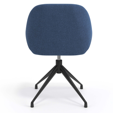 sedia sala riunione nero blu girevole tessuto braccioli imbottiti 6