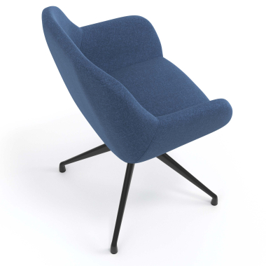 sedia sala riunione nero blu girevole tessuto braccioli imbottiti 7