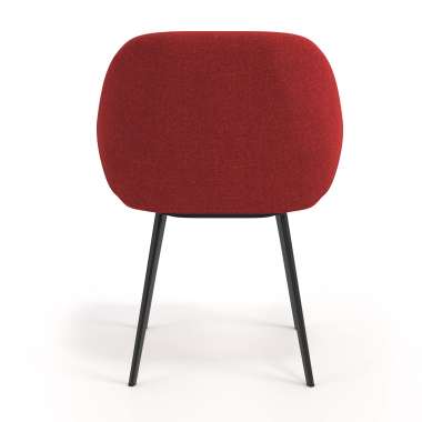 sedia ospite ufficio nero rosso 4 gambe tessuto braccioli imbottiti 6