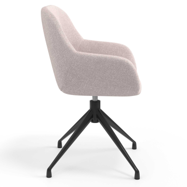 sedia sala riunione nero beige girevole tessuto braccioli imbottiti 3