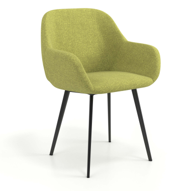 sedia ospite ufficio nero verde 4 gambe tessuto braccioli imbottiti 1