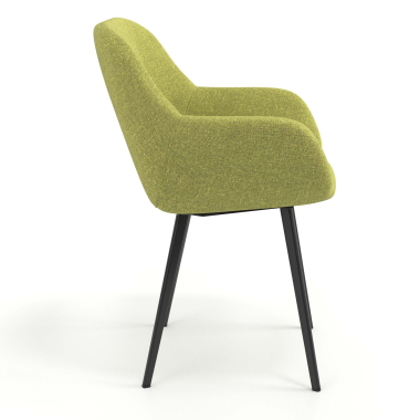 sedia ospite ufficio nero verde 4 gambe tessuto braccioli imbottiti 3
