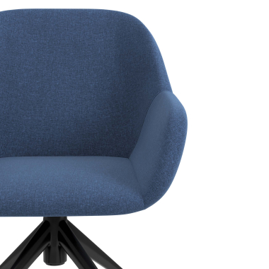 sedia sala riunione nero blu girevole con ruote tessuto braccioli imbottiti 5