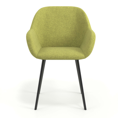 sedia ospite ufficio nero verde 4 gambe tessuto braccioli imbottiti 4