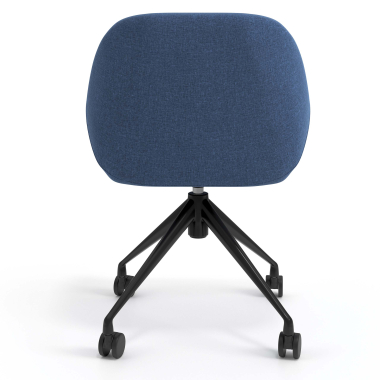 sedia sala riunione nero blu girevole con ruote tessuto braccioli imbottiti 6