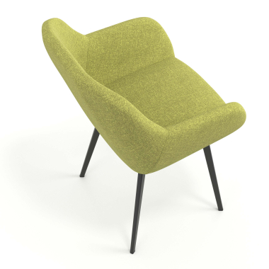 sedia ospite ufficio nero verde 4 gambe tessuto braccioli imbottiti 7