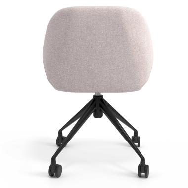 sedia sala riunione nero beige girevole con ruote tessuto braccioli imbottiti 6