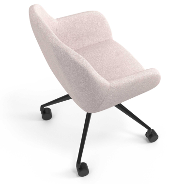 sedia sala riunione nero beige girevole con ruote tessuto braccioli imbottiti 7