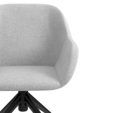sedia sala riunione nero grigio chiaro girevole con ruote tessuto braccioli imbottiti 5