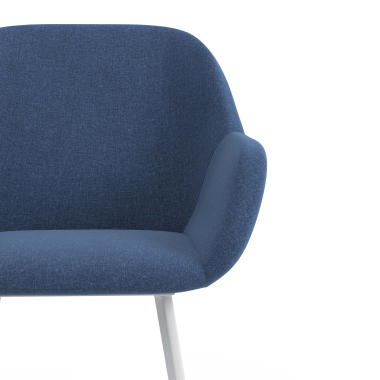 sedia ospite ufficio bianco blu 4 gambe tessuto braccioli imbottiti 5