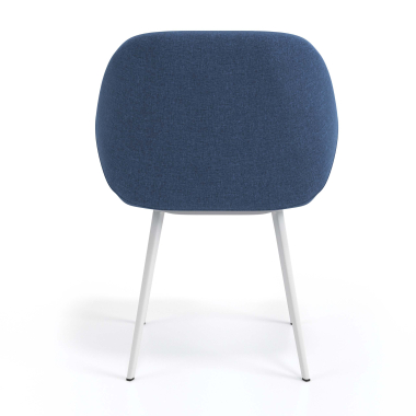 sedia ospite ufficio bianco blu 4 gambe tessuto braccioli imbottiti 6