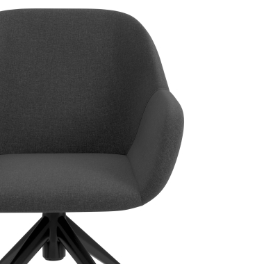sedia sala riunione nero antracite girevole con ruote tessuto braccioli imbottiti 5