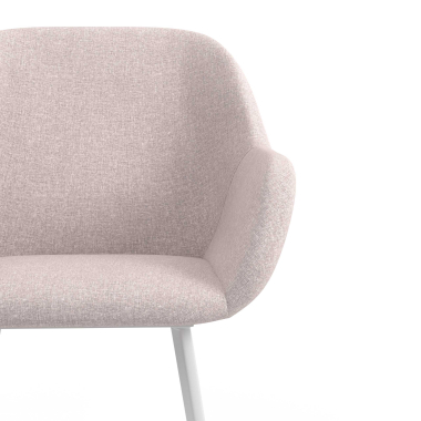 sedia ospite ufficio bianco beige 4 gambe tessuto braccioli imbottiti 5