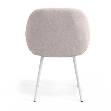 sedia ospite ufficio bianco beige 4 gambe tessuto braccioli imbottiti 6