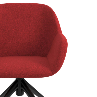 sedia sala riunione nero rosso girevole con ruote tessuto braccioli imbottiti 5