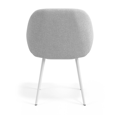 sedia ospite ufficio bianco grigio chiaro 4 gambe tessuto braccioli imbottiti 6