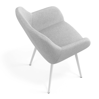 sedia ospite ufficio bianco grigio chiaro 4 gambe tessuto braccioli imbottiti 7
