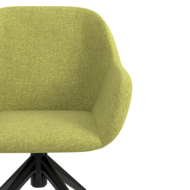 sedia sala riunione nero verde girevole con ruote tessuto braccioli imbottiti 5