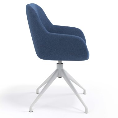 sedia sala riunione bianco blu girevole tessuto braccioli imbottiti 3