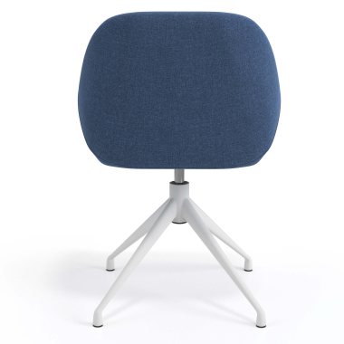 sedia sala riunione bianco blu girevole tessuto braccioli imbottiti 6