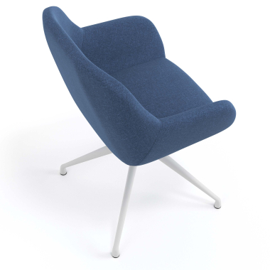 sedia sala riunione bianco blu girevole tessuto braccioli imbottiti 7