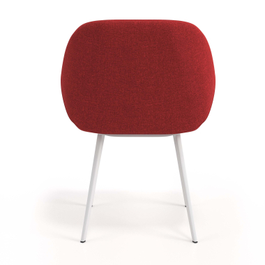 sedia ospite ufficio bianco rosso 4 gambe tessuto braccioli imbottiti 6