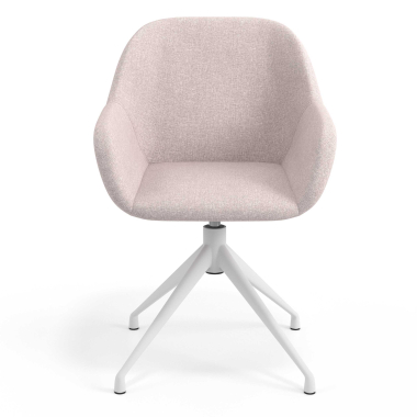 sedia sala riunione bianco beige girevole tessuto braccioli imbottiti 4