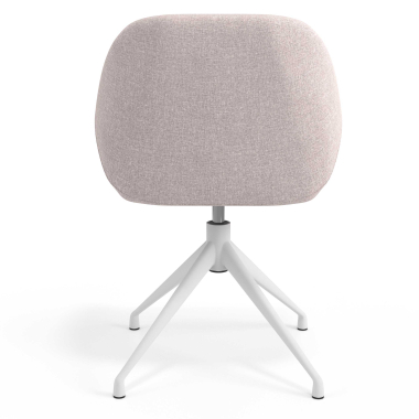 sedia sala riunione bianco beige girevole tessuto braccioli imbottiti 6