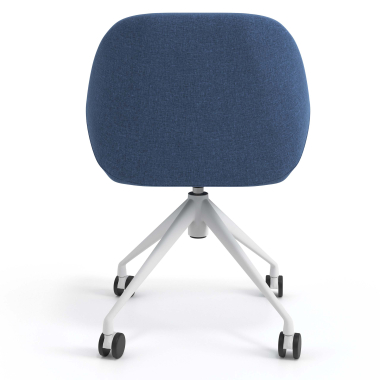 sedia sala riunione bianco blu girevole con ruote tessuto braccioli imbottiti 6